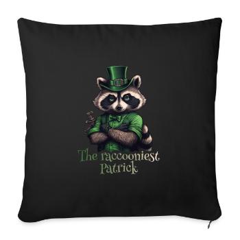 The raccooniest Patrick Raccoon St. Patty - Sofa pillowcase 17,3'' x 17,3'' (45 x 45 cm) - black - Front