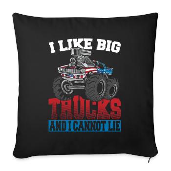 J’aime les gros camions et je ne peux pas mentir Monstertruck - Housse de coussin décorative 45 x 45 cm - noir - Devant