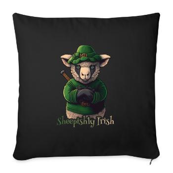 Moutonnièrement irlandaise St Patty - Housse de coussin décorative 45 x 45 cm - noir - Devant