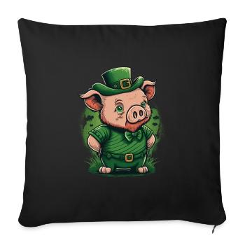 Pig St. Patty - Housse de coussin décorative 45 x 45 cm - noir - Devant