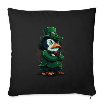 Penguin St. Patty - Housse de coussin décorative 45 x 45 cm - noir - Devant
