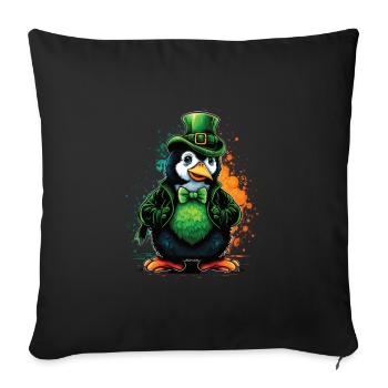 Penguin St. Patty - Housse de coussin décorative 45 x 45 cm - noir - Devant