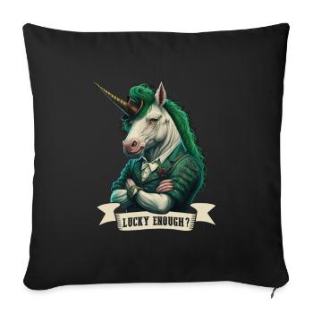 Chance? Licorne St. Patty - Housse de coussin décorative 45 x 45 cm - noir - Devant
