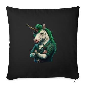 Licorne St. Patty - Housse de coussin décorative 45 x 45 cm - noir - Devant