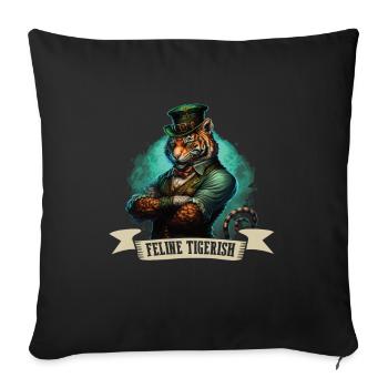 Feline Tigerish St. Patty - Sofa pillowcase 17,3'' x 17,3'' (45 x 45 cm) - black - Front