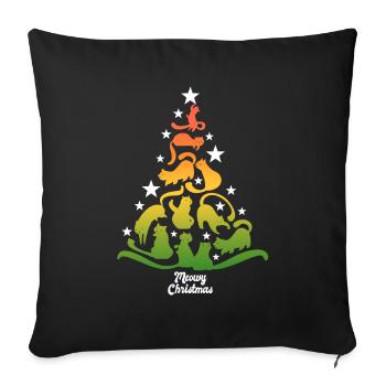 Meowy Christmas - Cat - Christmas Tree Gift - Sofa pillowcase 17,3'' x 17,3'' (45 x 45 cm) - black - Front