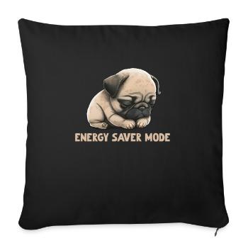 Sleeping Pug Energy Saver Mode - Sofa pillowcase 17,3'' x 17,3'' (45 x 45 cm) - black - Front