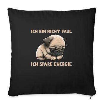 Je ne suis pas paresseux - j’économise de l’énergie - Housse de coussin décorative 45 x 45 cm - noir - Devant