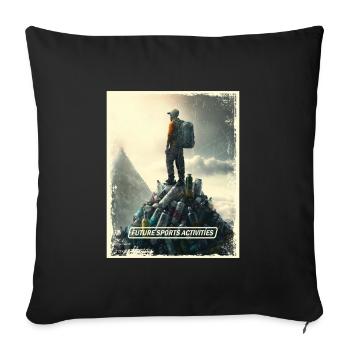 Mountaineering Post-Apocalyptic World - Sofa pillowcase 17,3'' x 17,3'' (45 x 45 cm) - black - Front