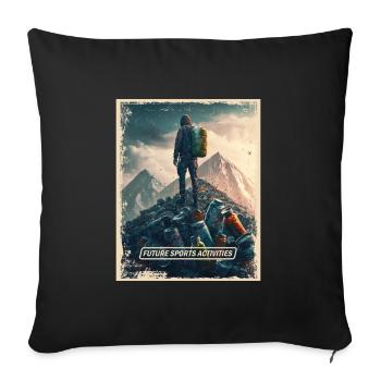 Mountaineering Post-Apocalyptic World - Sofa pillowcase 17,3'' x 17,3'' (45 x 45 cm) - black - Front