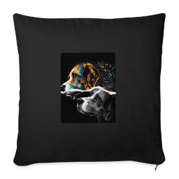 Beagle Image Portrait - Sofa pillowcase 17,3'' x 17,3'' (45 x 45 cm) - black - Front