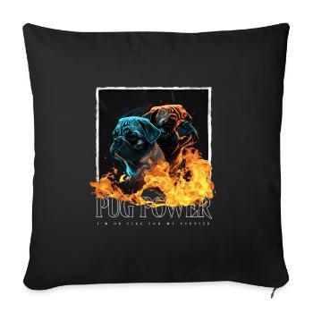 Pug Portrait - Sofa pillowcase 17,3'' x 17,3'' (45 x 45 cm) - black - Front