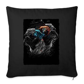 Pug Portrait - Sofa pillowcase 17,3'' x 17,3'' (45 x 45 cm) - black - Front
