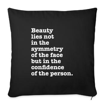 Natural Beauty No Buccal Fat Romover Quote - Sofa pillowcase 17,3'' x 17,3'' (45 x 45 cm) - black - Front