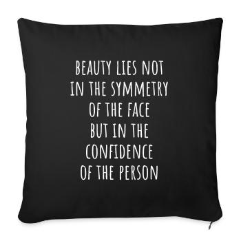 Natural Beauty No Buccal Fat Romover Quote - Sofa pillowcase 17,3'' x 17,3'' (45 x 45 cm) - black - Front