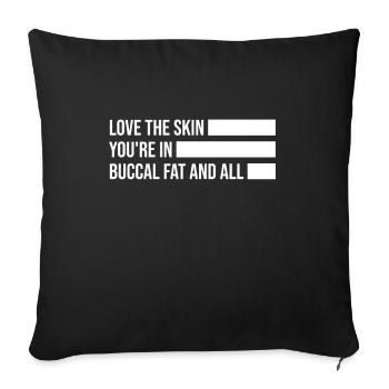 Beauté naturelle Pas de graisse buccale Romover Citation - Housse de coussin décorative 45 x 45 cm - noir - Devant