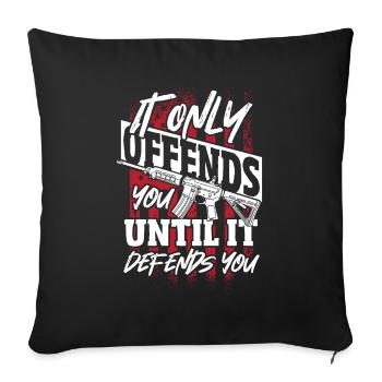Il ne vous offense que jusqu’à ce qu’il défende le 2e amendement - Housse de coussin décorative 45 x 45 cm - noir - Devant