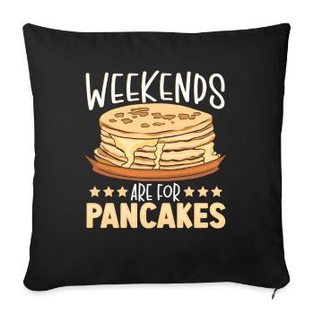 Weekends Are For Pancakes Pancake Brunch - Sofakissenbezug 45 x 45 cm - Schwarz - Vorne