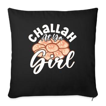 Challah At Ya Girl Hanukkah Jewish Holiday - Sofakissenbezug 45 x 45 cm - Schwarz - Vorne