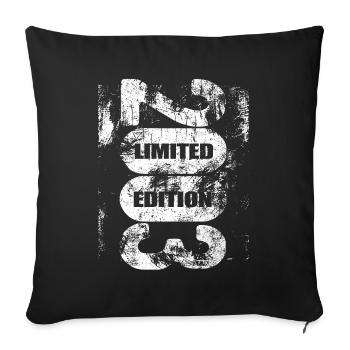 Limited Edition 2003 - Birthday - Vintage - Sofa pillowcase 17,3'' x 17,3'' (45 x 45 cm) - black - Front