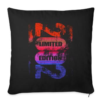 Edition Limitée 2002 - Anniversaire - Année - Housse de coussin décorative 45 x 45 cm - noir - Devant