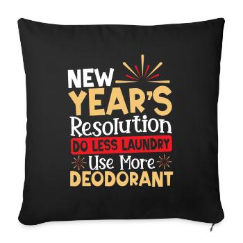 Résolution du Nouvel An Jour de l’An Nouvel An - Housse de coussin décorative 45 x 45 cm - noir - Devant