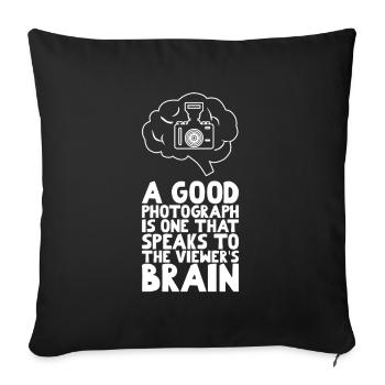 Dicton de photographe inspirant et intelligent - Housse de coussin décorative 45 x 45 cm - noir - Devant