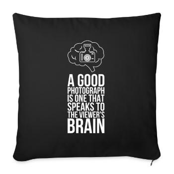 Dicton de photographe inspirant et intelligent - Housse de coussin décorative 45 x 45 cm - noir - Devant