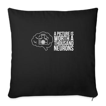 Inspiring and clever photographer saying - Sofa pillowcase 17,3'' x 17,3'' (45 x 45 cm) - black - Front
