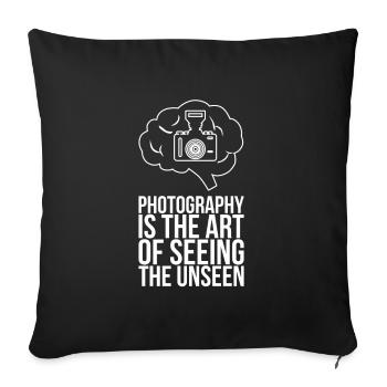 Inspiring and clever photographer saying - Sofa pillowcase 17,3'' x 17,3'' (45 x 45 cm) - black - Front