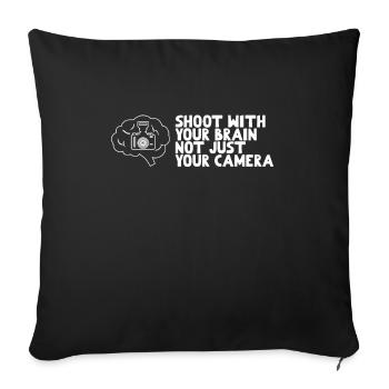 Dicton de photographe inspirant et intelligent - Housse de coussin décorative 45 x 45 cm - noir - Devant