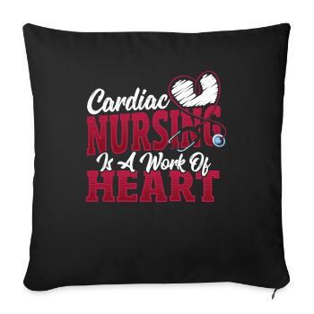 Cardiac Nursing Is A Work Of Heart Cardiac Nurse - Sofa pillowcase 17,3'' x 17,3'' (45 x 45 cm) - black - Front