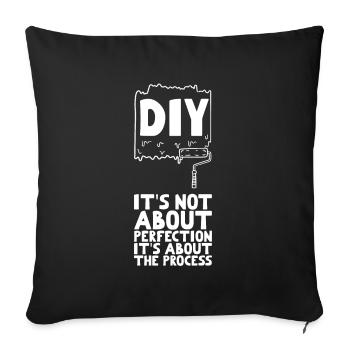 Ce n’est pas une question de perfection, c’est une question de processus - Housse de coussin décorative 45 x 45 cm - noir - Devant