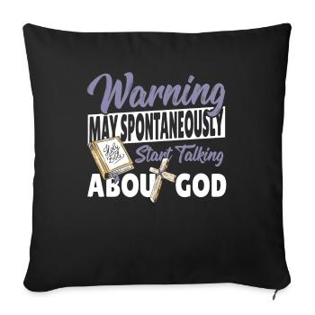 Peut spontanément commencer à parler de Dieu Pasteur - Housse de coussin décorative 45 x 45 cm - noir - Devant