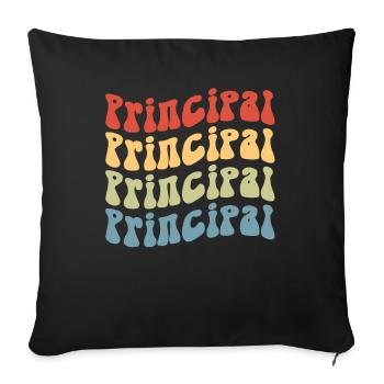 Directeur de l’école Retro Groovy Wave - Housse de coussin décorative 45 x 45 cm - noir - Devant