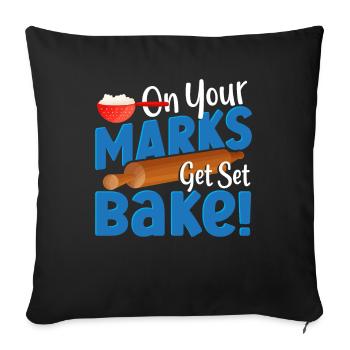 Sur vos marques, préparez-vous à cuire! Boulangerie Boulangerie Boulanger - Housse de coussin décorative 45 x 45 cm - noir - Devant