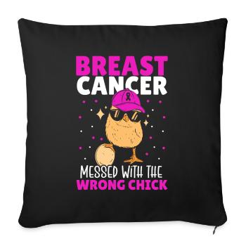 Je suis un survivant du cancer gâché avec la mauvaise fille - Housse de coussin décorative 45 x 45 cm - noir - Devant