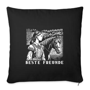 Beste Freunde - Sofakissenbezug 45 x 45 cm - Schwarz - Vorne