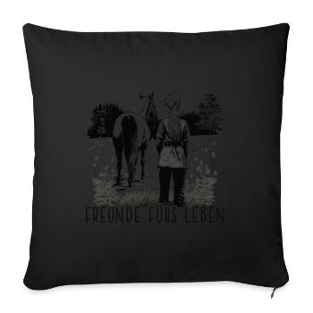 Freunde fürs Leben - Sofakissenbezug 45 x 45 cm - Schwarz - Vorne