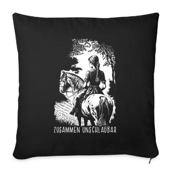 Zusammen Unschlagbar - Sofakissenbezug 45 x 45 cm - Schwarz - Vorne