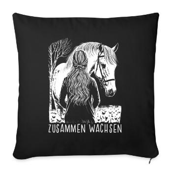 Zusammen Wachsen - Sofakissenbezug 45 x 45 cm - Schwarz - Vorne