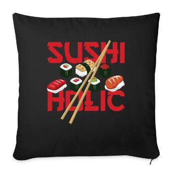 Sushiholic Sushi Rolls Riz et poisson - Housse de coussin décorative 45 x 45 cm - noir - Devant