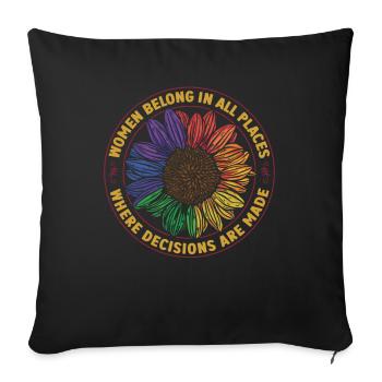 Les femmes ont leur place partout Autonomisation des femmes - Housse de coussin décorative 45 x 45 cm - noir - Devant