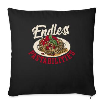 Endless Pastabilities Spaghetti Pasta Noodles - Sofa pillowcase 17,3'' x 17,3'' (45 x 45 cm) - black - Front