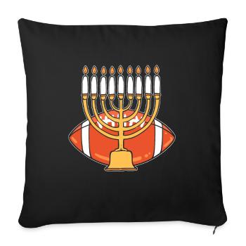 Hanukkah American Football Jewish Menorah Candles - Sofa pillowcase 17,3'' x 17,3'' (45 x 45 cm) - black - Front