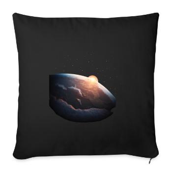 Lever de soleil sur le sol - Housse de coussin décorative 45 x 45 cm - noir - Devant