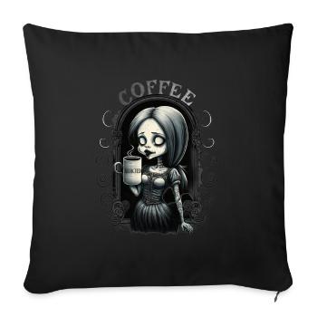 Coffee Addicted - Sofa pillowcase 17,3'' x 17,3'' (45 x 45 cm) - black - Front