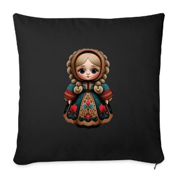 Matryoshka - Sofa pillowcase 17,3'' x 17,3'' (45 x 45 cm) - black - Front