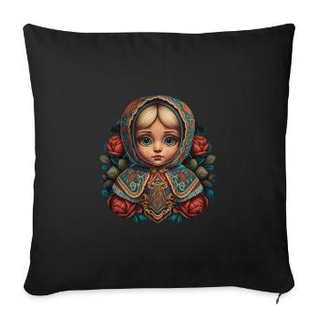 Matryoshka - Sofa pillowcase 17,3'' x 17,3'' (45 x 45 cm) - black - Front