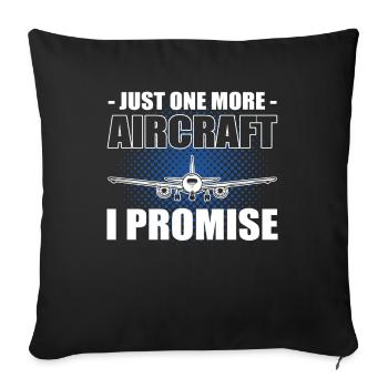 Juste un avion de plus que je promets mécanicien aéronautique - Housse de coussin décorative 45 x 45 cm - noir - Devant